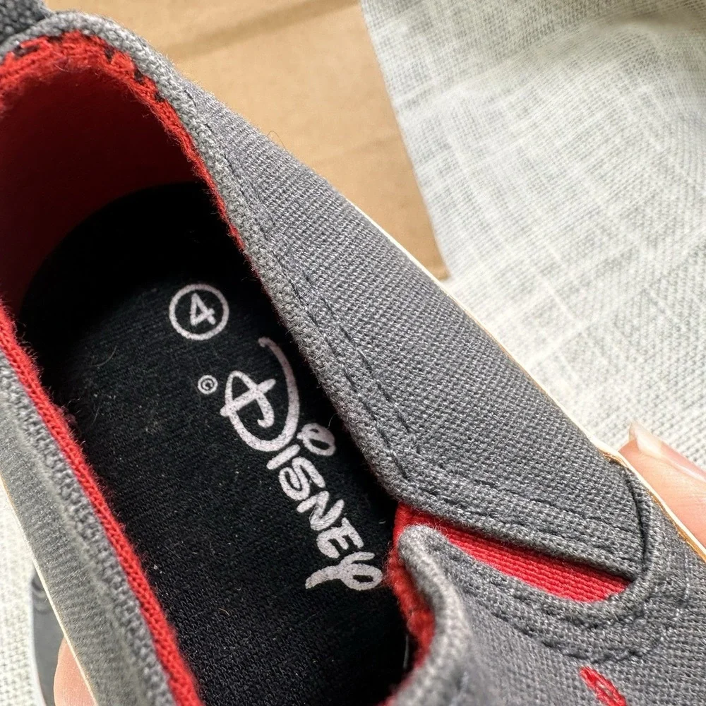 Disney Mickey Mouse Toddler Shoes Size 4 Gray Slip On Sneakers Boys‎ Girls